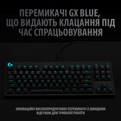 Клавіатура Logitech G Pro TKL GX Blue Clicky US/Ukr Black