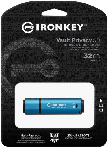 Флешка USB Kingston IronKey Vault Privacy 50 32GB Blue (IKVP50/32GB)