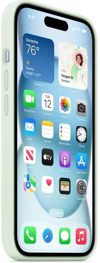 Фото: Чохол Apple for iPhone 15 - Silicone Case with MagSafe Soft Mint (MWNC3) № 12 | KTC