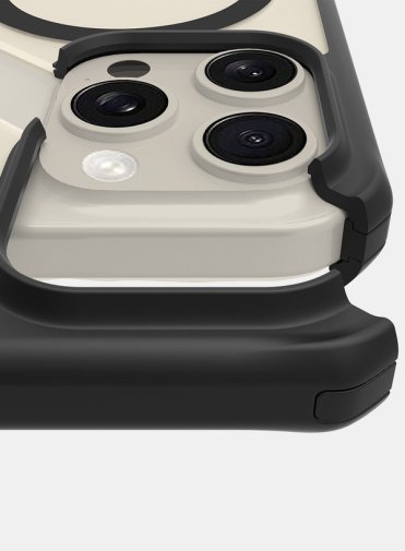 Чохол iTSkins for iPhone 15 Pro HYBRID R Sling 2.0 with MagSafe Black and transparent (AP5X-HMASL-BKTR)