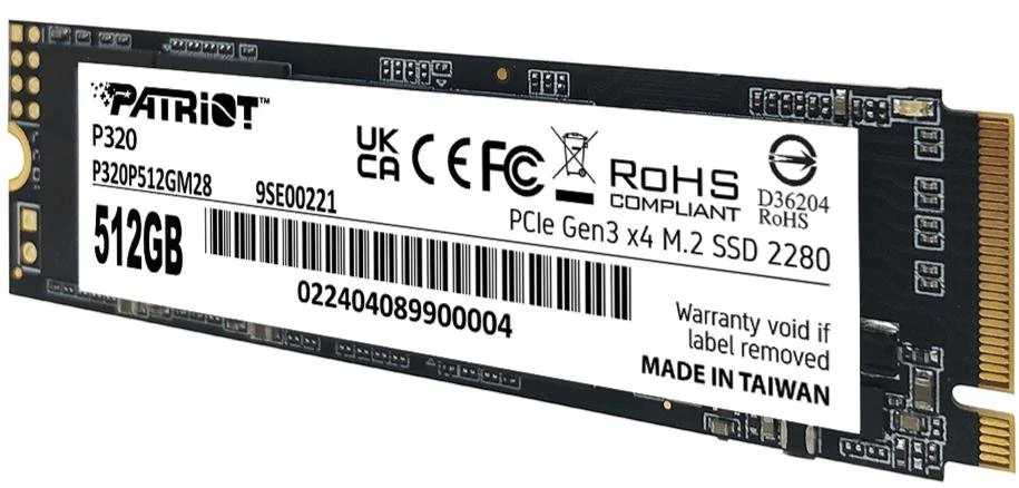 Фото: SSD-накопичувач Patriot P320 2280 PCIe 3.0 x4 NVMe 512GB (P320P512GM28) № 7 | KTC