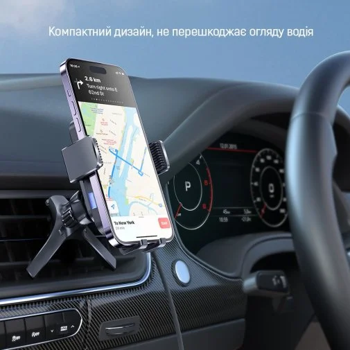 Фото: Кріплення для мобільного телефону ColorWay AutoSense Car Wireless Charger 2 Dashboard/Air Vent 15W (CW-CHAW040Q-BK) № 17 | KTC