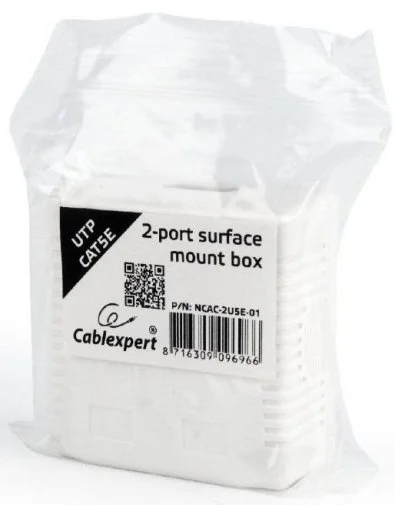 Фото: Розетка зовнішня Cablexpert UTP RJ-45 Cat.5e White (NCAC-2U5E-01) № 6 | KTC