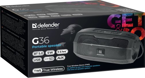 Портативна колонка Defender G36 Black (65036)