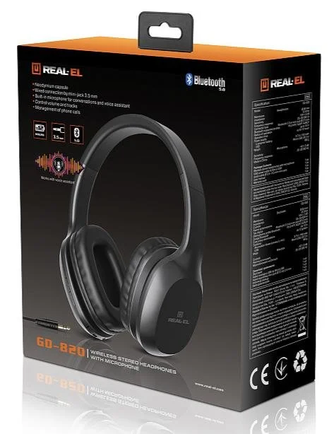 Фото: Навушники Real-EL GD-820 Wireless Black (EL124100051) № 22 | KTC