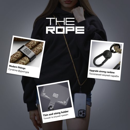 Rope Black Amber with Clear holder