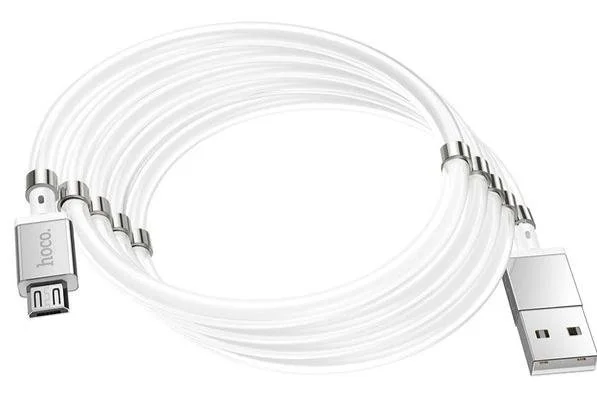 Фото: Кабель Hoco U91 Magnetic 2.4A AM / MicroUSB 1m White (U91_MicroB_White) № 16 | KTC