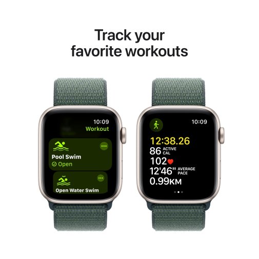 Смарт годинник Apple Watch Series SE 2 2024 GPS 40mm Starlight Aluminium Case with Lake Green Sport Loop (MXEH3)