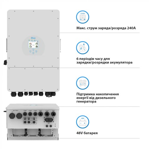 Інвертор Deye SUN-12K-SG04LP3-EU 12kW 3F 48V