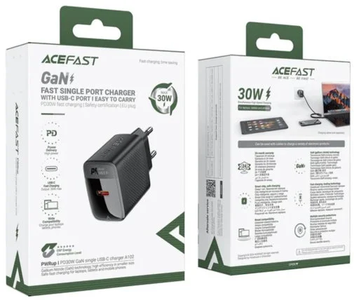 Фото: Зарядний пристрій Acefast A98 PD GaN 30W Black (6974316283263) № 12 | KTC