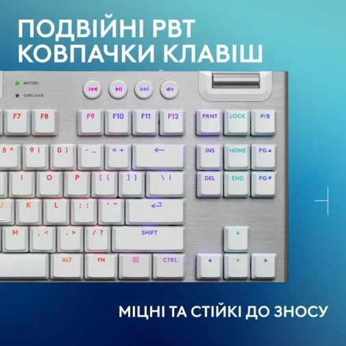 Фото: Клавіатура Logitech G915 X TKL Lightspeed Tactile US/UA Wireless White (920-012737) № 17 | KTC