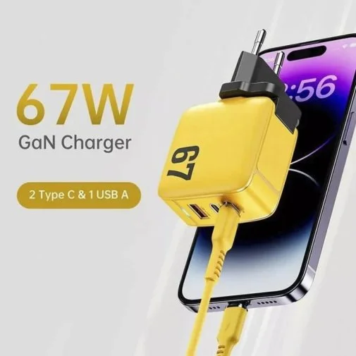 Фото: Зарядний пристрій Veron TC-67 Gan2 67W Yellow № 14 | KTC