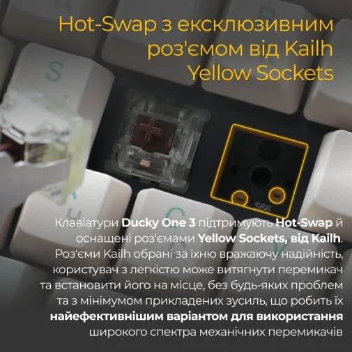 Фото: Клавіатура Ducky One 3 Cherry MX Silent Red ENG/UKR Matcha Cream (DKON2108-SUAPXМAEGGC1) № 20 | KTC