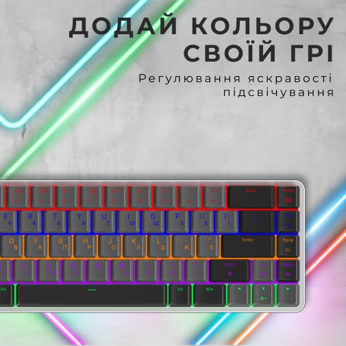 Клавіатура GamePro MK122R Red Switch Low Profile Wireless Dark Gray