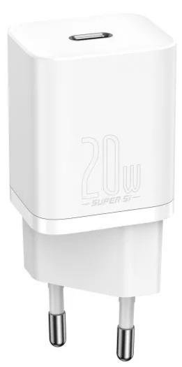 Зарядний пристрій Baseus Super Si Quick Charger 1C 20W White with Type-C/Lightning (TZCCSUP-B02)