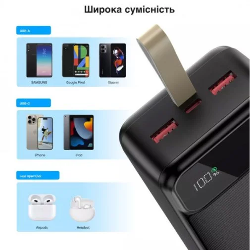 Фото: Батарея універсальна Choetech B733 50000mAh 65W Black (B733-CCBK) № 15 | KTC