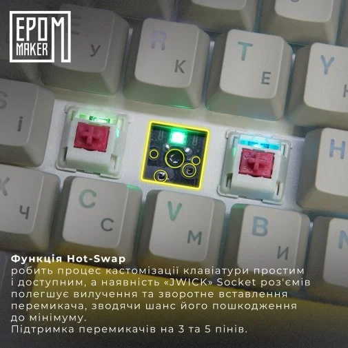 Фото: Клавіатура Epomaker EP64 Mulan Switch Hot-Swap RGB Black (EP64-B-M) № 34 | KTC