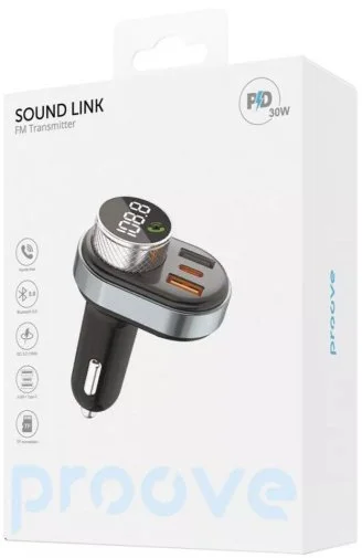 Фото: FM-Трансмітер + АЗП Proove FM Launcher Sound Link 30W Black № 8 | KTC