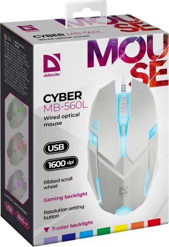 Миша Defender Cyber MB-560L White (52561)