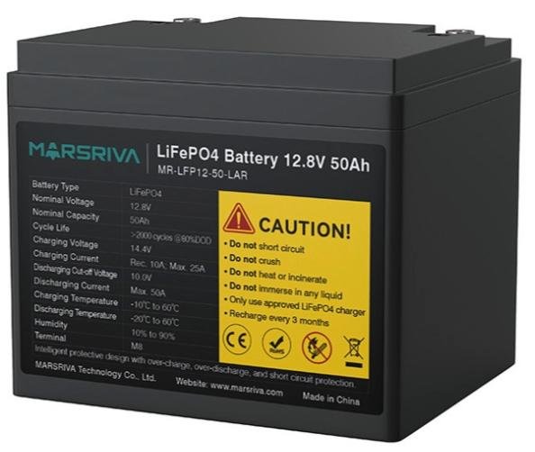 Батарея для ДБЖ Marsriva MR-LFP12-50-LAR 12.8V 50Ah