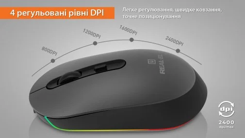 Фото: Миша Real-EL RM-470W Wireless Dark Gray (EL123200049) № 32 | KTC