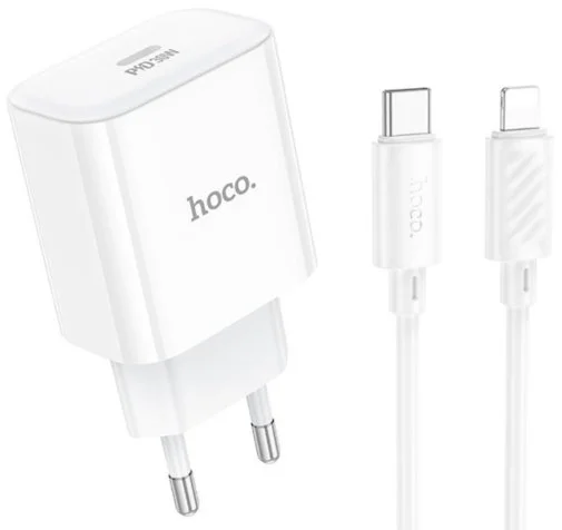 Фото: Зарядний пристрій Hoco C76A Pro Majestic 30W White with Type-C/Lightning (6942007616317) № 7 | KTC