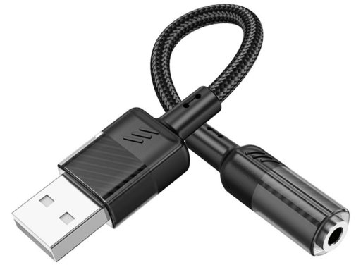 Зовнішня звукова карта Hoco LS37 Spirit Black (6942007612562)