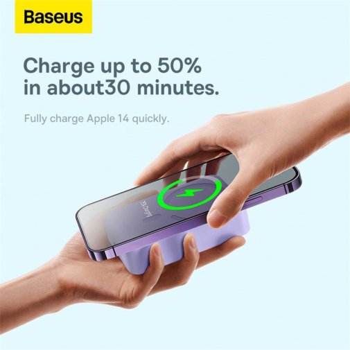Батарея універсальна Baseus Magnetic Mini Wireless Fast Charge 20000mAh 20W Purple (PPCX150005)