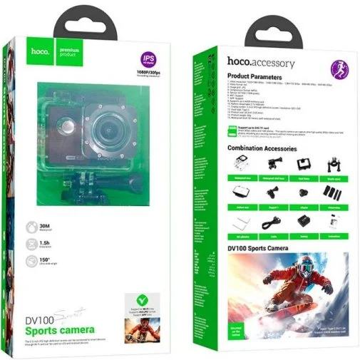Фото: Екшн-камера Hoco DV100 Sports Camera Black (6942007616799) № 12 | KTC