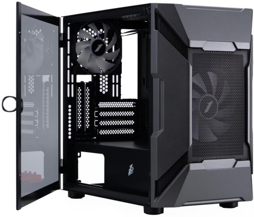 Корпус 1stPlayer D3-A-BK-1F7-14-1F7 Black with window