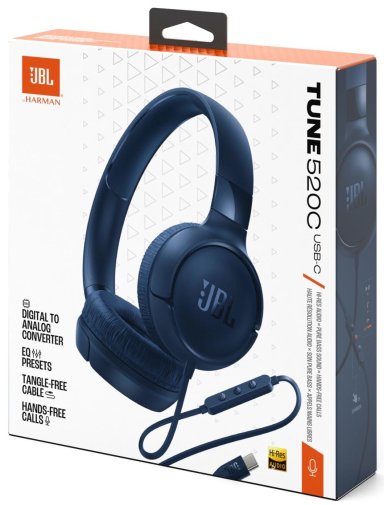 Гарнітура JBL Tune 520C USB-C Blue (JBLT520CBLU)