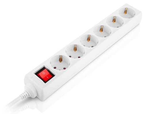 Мережевий фільтр Real-EL RS-6 Protect M 6/1.8m White (EL122300031)
