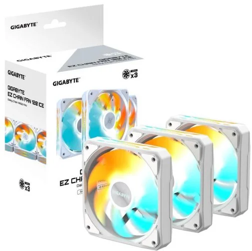 Фото: Кулер Gigabyte EZ Chain Fan 120 Ice 3pcs White (GP-GBT EZFAN1203 ICE) № 12 | KTC