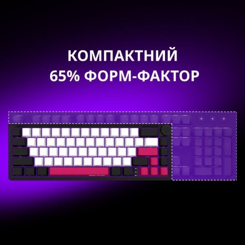 Клавіатура Lorgar KBP70MW Toxic Purple ENG WL/RT/USB White (LRG-KBP70MW-WH-US)