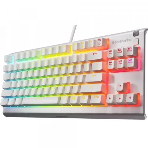Фото: Клавіатура SteelSeries Apex 3 TKL ENG/UKR USB White (64819) № 8 | KTC