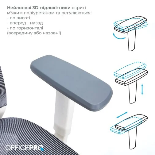 Фото: Крісло OfficePro Balance OC620 White/Dark Gray (OC620-W-DG-DG) № 27 | KTC
