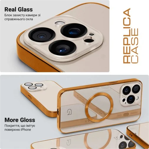 Фото: Чохол ArmorStandart for Apple iPhone 15 Pro - Replica MagSafe Beige Gold (ARM76228) № 8 | KTC
