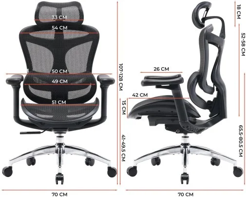 Фото: Крісло SIHOO Doro C300L Black (DORO-C300L-A3-101) № 37 | KTC