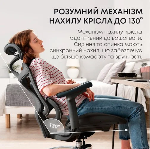 Фото: Крісло SIHOO Doro C300L Black (DORO-C300L-A3-101) № 29 | KTC