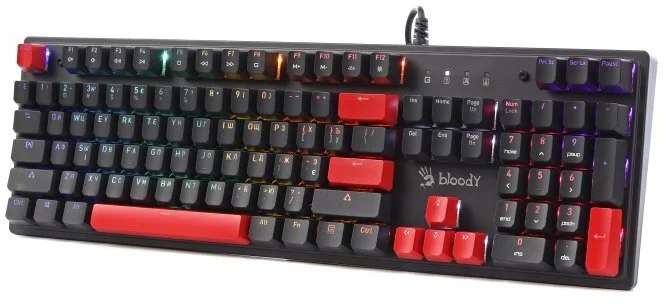 Фото: Клавіатура Bloody BLMS Red Switch USB Fire Black (S525N Fire Black) № 9 | KTC