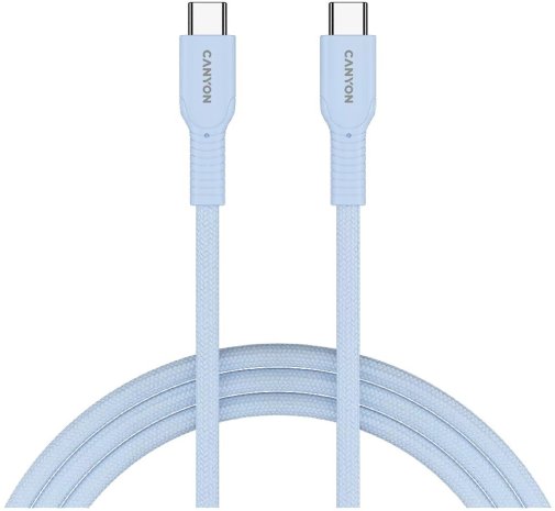 Кабель Canyon OnWire 60CL 60W Type-C / Type-C 1m Light Blue (CND-CCAP60AB10LBL)