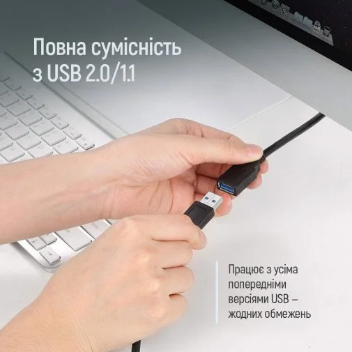 Фото: Кабель ColorWay AM / AF 1.m Black (CW-CBUF075-BK) № 19 | KTC