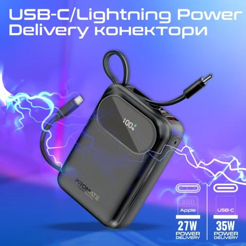 Батарея універсальна 20000mAh Promate powerpod-20.black