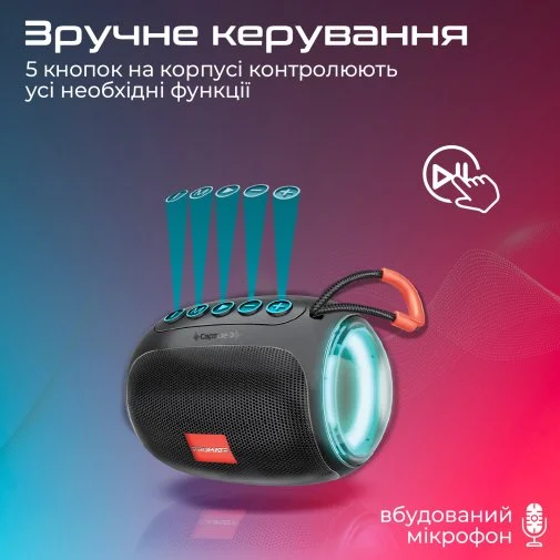 Фото: Портативна колонка Promate Capsule-3 5W Black (6959144064130) № 16 | KTC