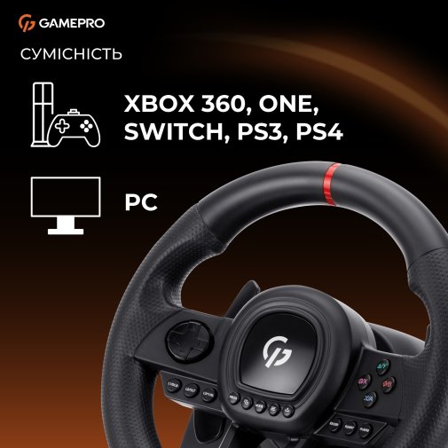 Кермо GamePro RW038PM for PC/Xbox 360/Xbox One/Switch/PS3/PS4