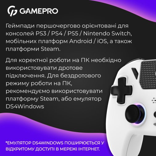 Геймпад GamePro GPS20W Wireless White