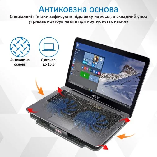 Фото: Підставка для ноутбука Promate Airbase-1 Black (6959144031989) № 13 | KTC
