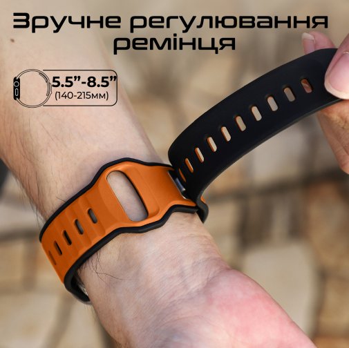 Ремінець Promate for Apple Watch 42/44/45/49 - Siliband-dc Orange (6959144067407)