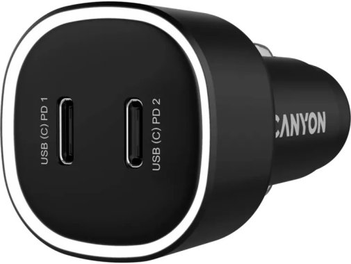 Автомобільний зарядний пристрій Canyon OnDrive 60 60W Black (CNE-CCABR3CC)