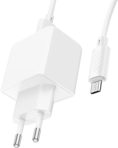 Зарядний пристрій Hoco CS11A Ocean 2.1A White with AM / MicroUSB (6942007603591)